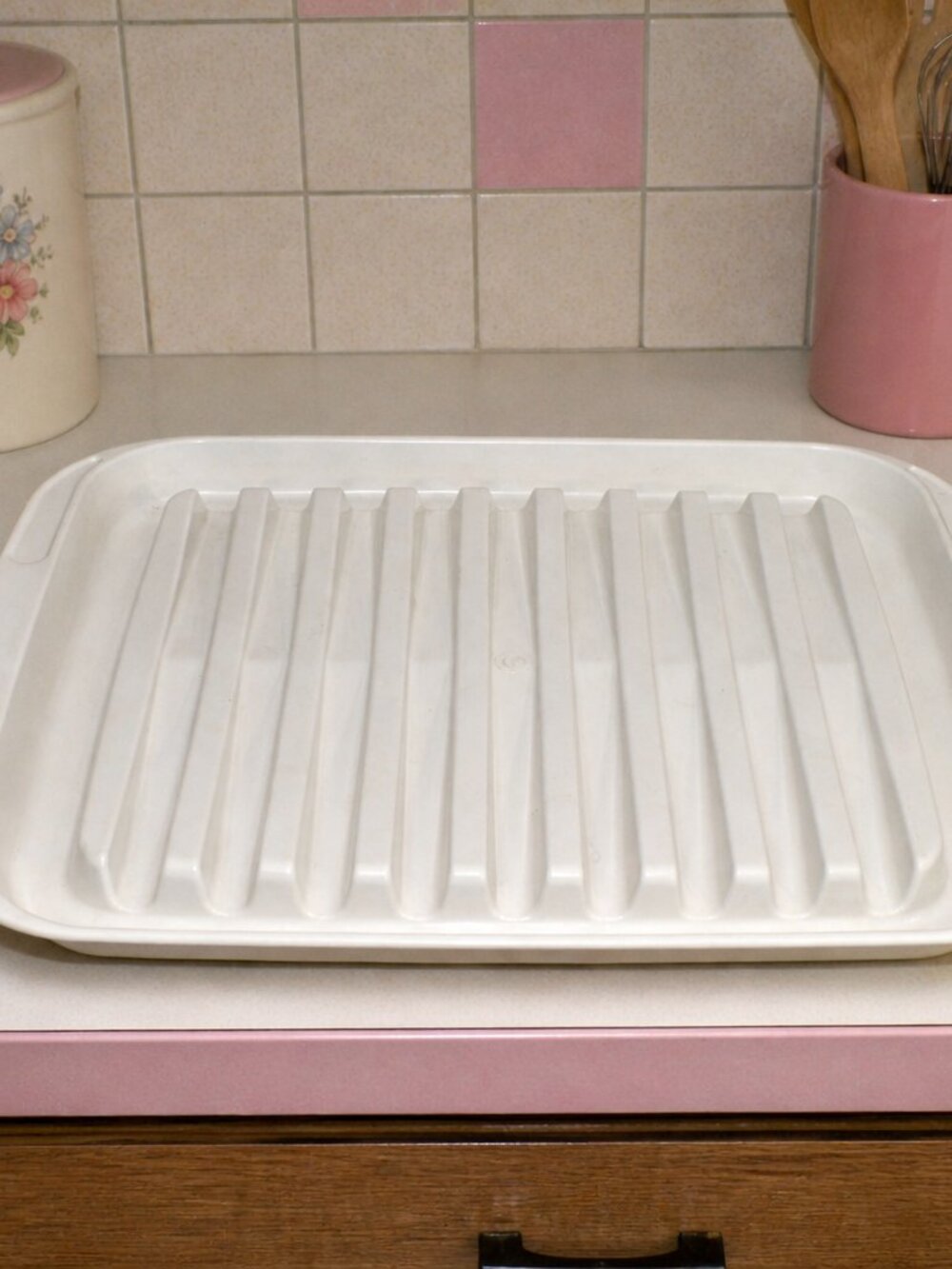 Vintage 1980s Tupperware Ultra 21 Ovenware Bacon Rack Roasting Pan #1785-3